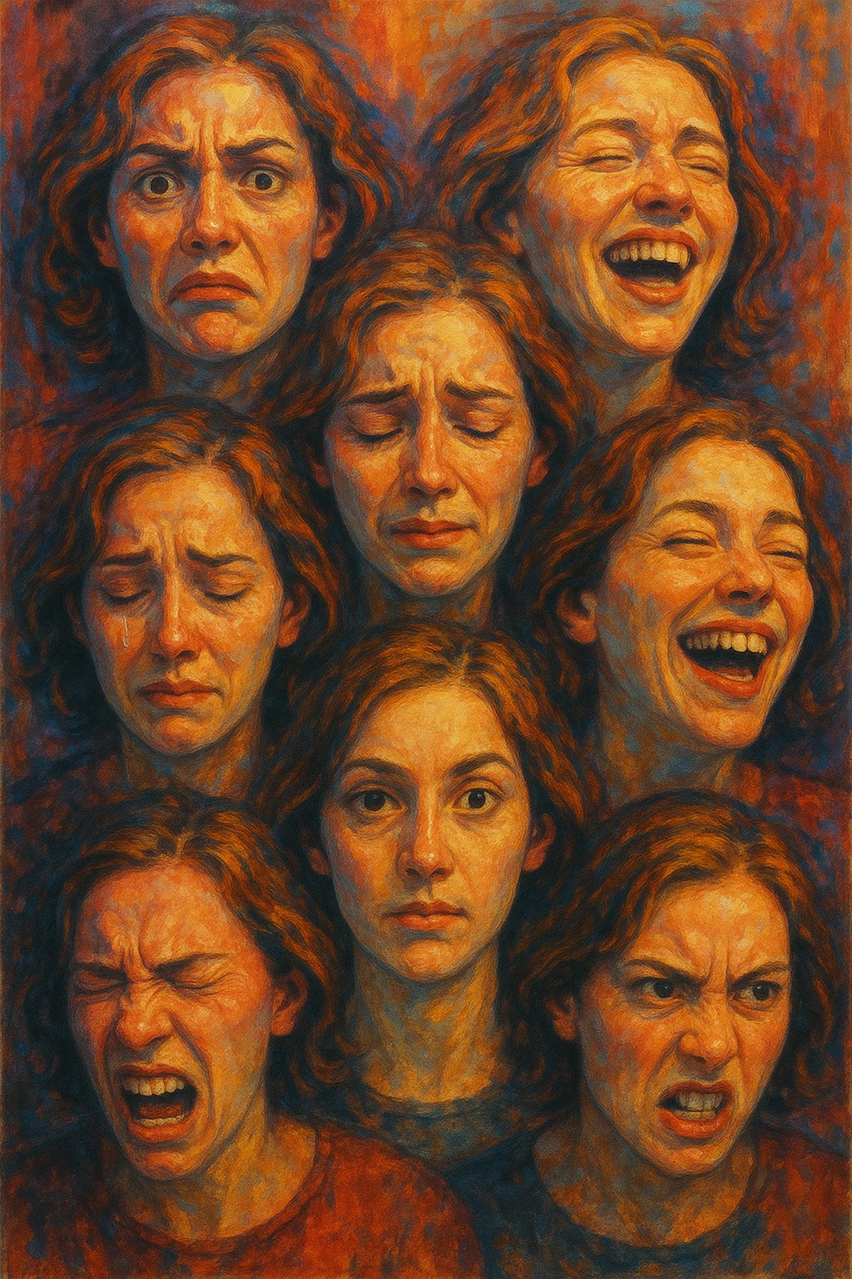 Unique design digital painting portrait for print.